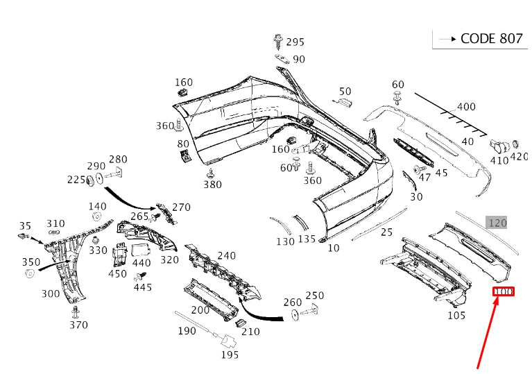 NEW MERCEDES-BENZ S W222 REAR BUMPER TRIM MOLDING A22288500749999 ORIGINAL