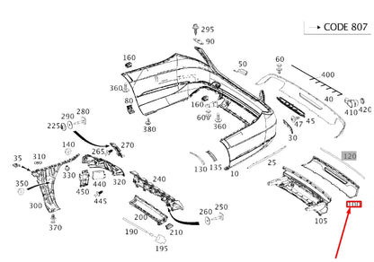 NEW MERCEDES-BENZ S W222 REAR BUMPER TRIM MOLDING A22288500749999 ORIGINAL