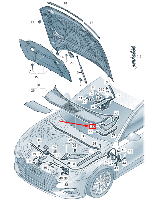 NEW AUDI A6 4A C8 LEFT SIDE BONNET COVER 4K08211699B9 ORIGINAL