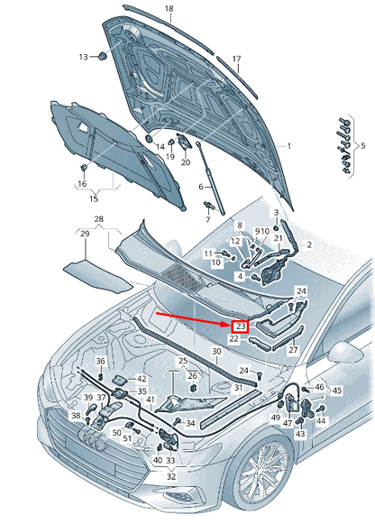 NEW AUDI A6 4A C8 LEFT SIDE BONNET COVER 4K08211699B9 ORIGINAL