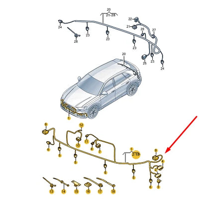 NEW AUDI Q8 4MN FRONT PARKING PDC AID WIRING HARNESS 4M8971095GF ORIGINAL