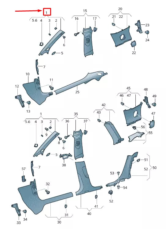 NEW AUDI RS3 LEFT UPPER A-PILLAR TRIM 8V0867233VU6