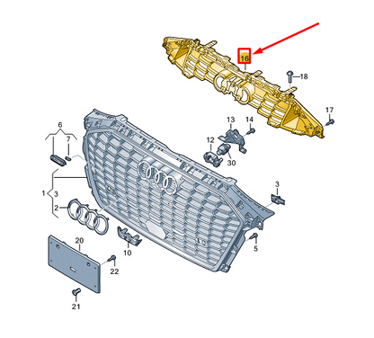 new audi a3 sportback 8y radiator grille closing element 8y08539499b9 original