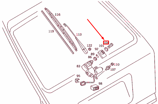 NEW MERCEDES-BENZ E W124 WIPER SPINDLE SLEEVE A0008243699 ORIGINAL