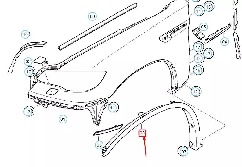 NEW BMW X6 M E71 FRONT RIGHT WHEEL ARCH M TRIM 51777206660 7206660 ORIGINAL