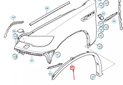NEW BMW X6 M E71 FRONT RIGHT WHEEL ARCH M TRIM 51777206660 7206660 ORIGINAL