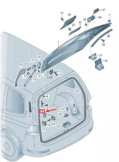 NEW VW SHARAN 7N REAR LEFT GAS FILLED STRUT BRACKET 7N0827427F