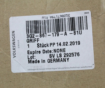 NEW VOLKSWAGEN ARTEON 3H7 FRONT LEFT DOOR PULL HANDLE RHD 3G2867179A4CR ORIGINAL