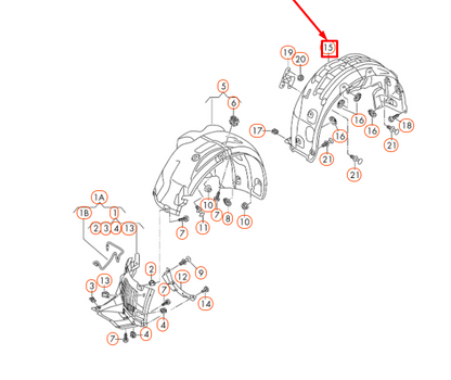 new audi rs7 sportback 4g8 rear right wheel housing liner 4g8810172d original