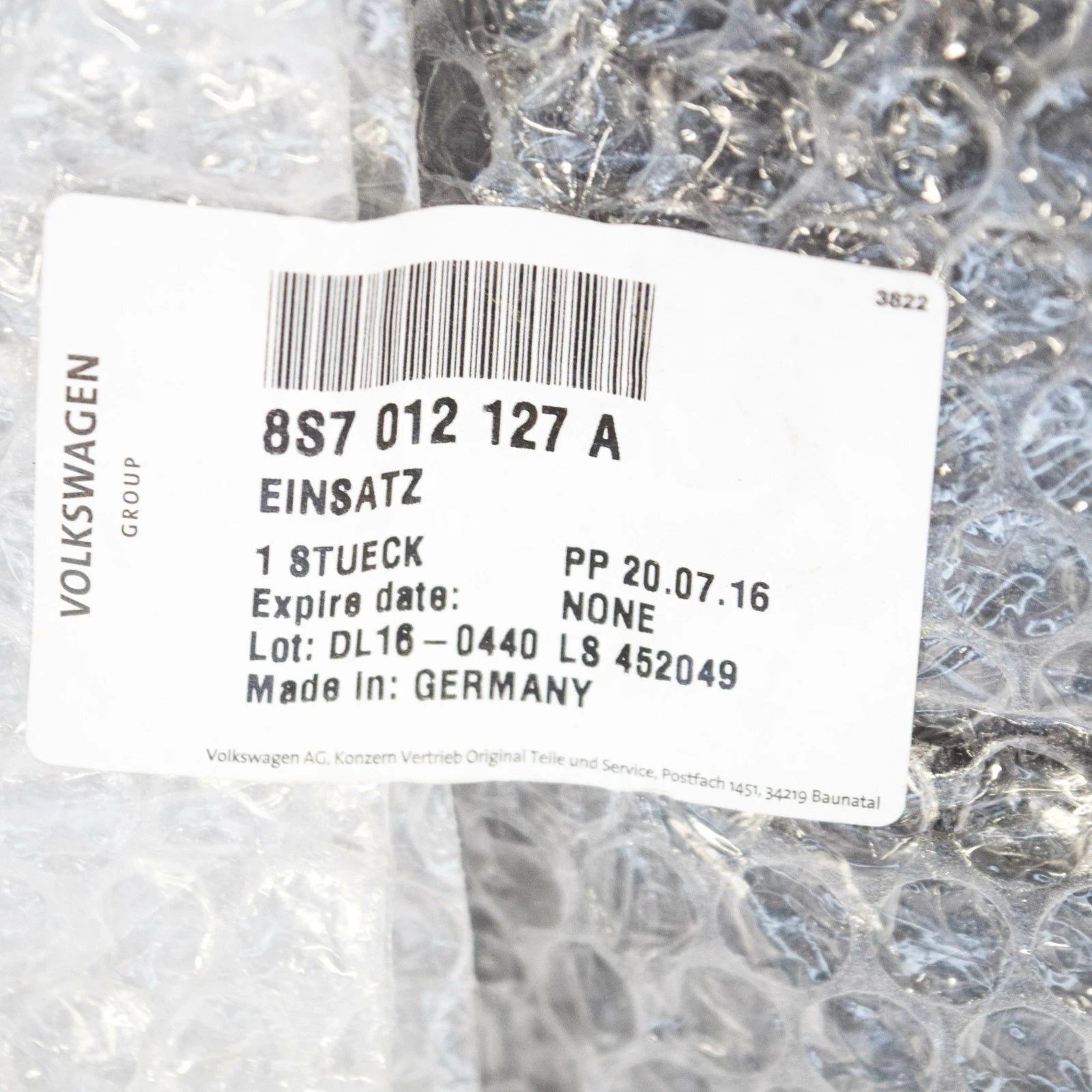 NEW AUDI TT 8S CONVERTIBLE REAR BODY FLOOR RIGHT INSERT 8S7012127A