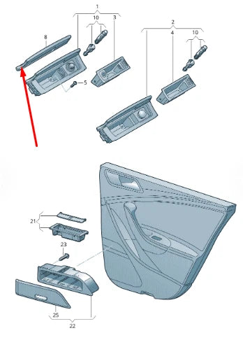 NEW VOLKSWAGEN PASSAT B7 FRONT ASHTRAY COVER TRIM 3AA857351XSI ORIGINAL