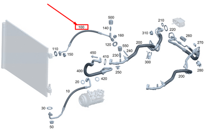 new mercedes-benz c w206 a/c refrigerant pipe a2068303302 original