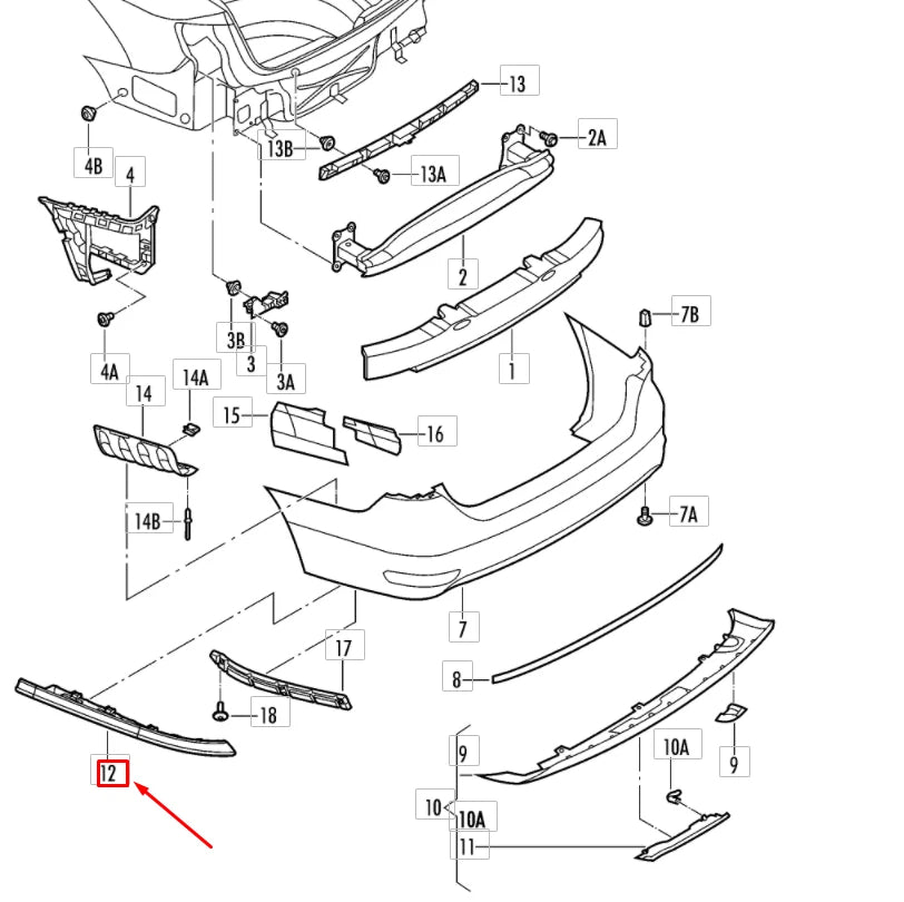 NEW VOLKSWAGEN JETTA A6 REAR BUMPER LEFT SIDE PANEL COVER 5C68546899B9