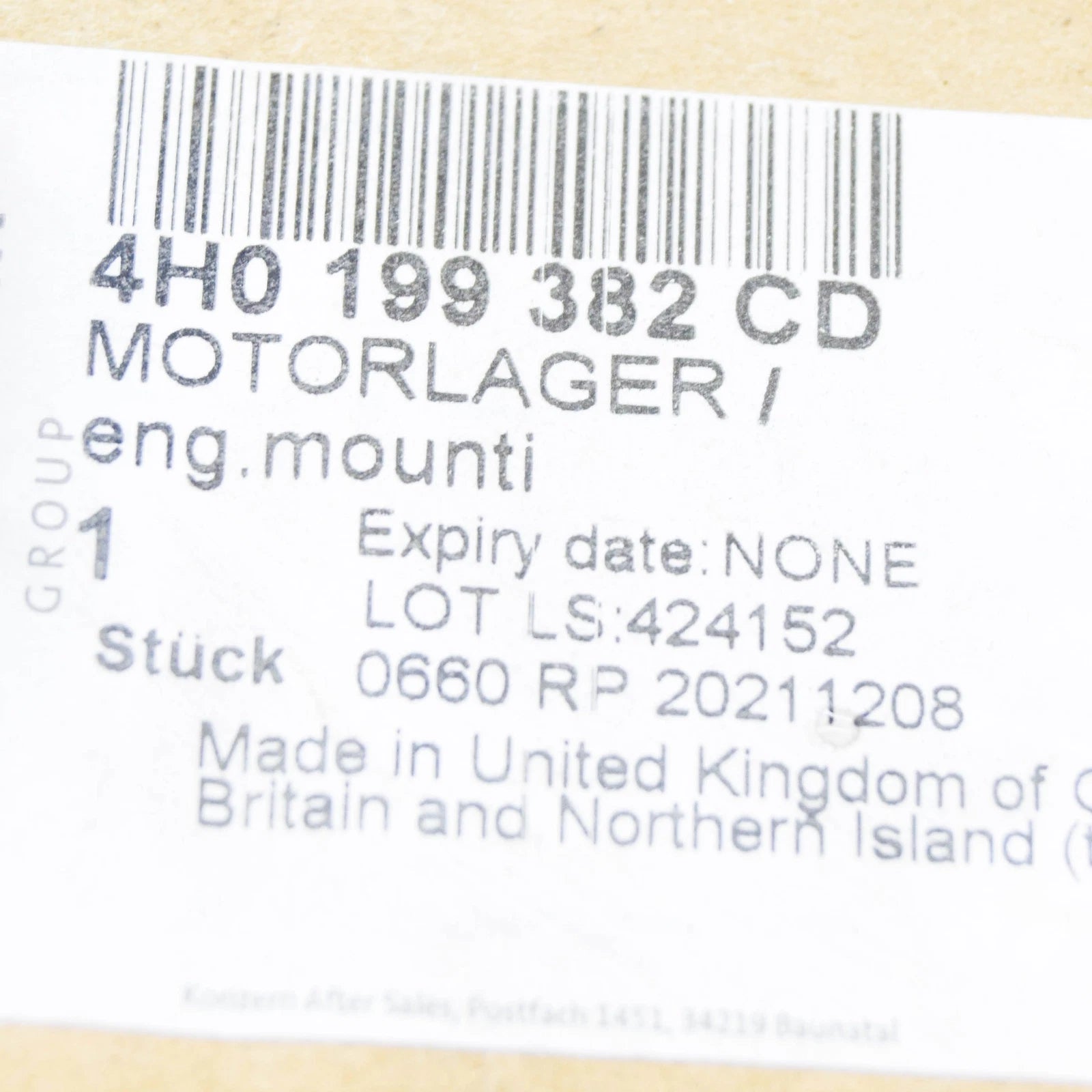 NEW AUDI A8 D4 RIGHT SIDE ENGINE MOUNTING 4H0199382CD ORIGINAL