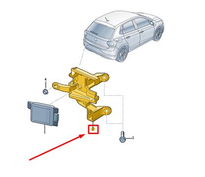 new vw polo aw mk6 right radar control unit retainer 2g0907456a original