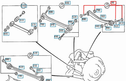 NEW MERCEDES-BENZ E W210 REAR AXLE CONTROL ARM REPAIR KIT A2103504506