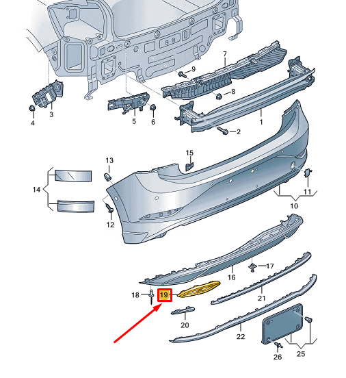 new vw polo aw mk6 left side exhaust tail pipe trim 2g0807833a2zz original