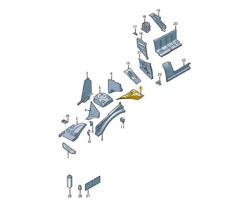 NEW VOLKSWAGEN CRAFTER SZ FRONT RIGHT WHEEL HOUSING REAR PART 2N0805170