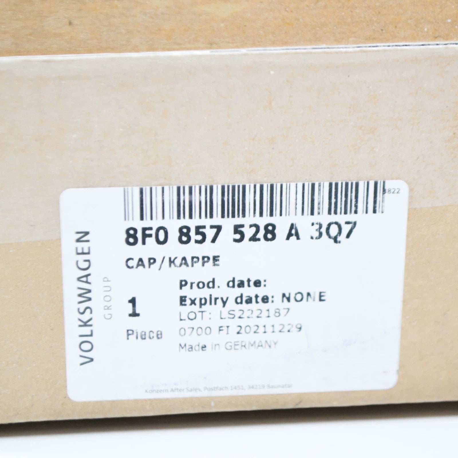 NEW AUDI A3 S3 FRONT RIGHT DOOR MIRROR CAP COVER 8F0857528A 3Q7 ORIGINAL