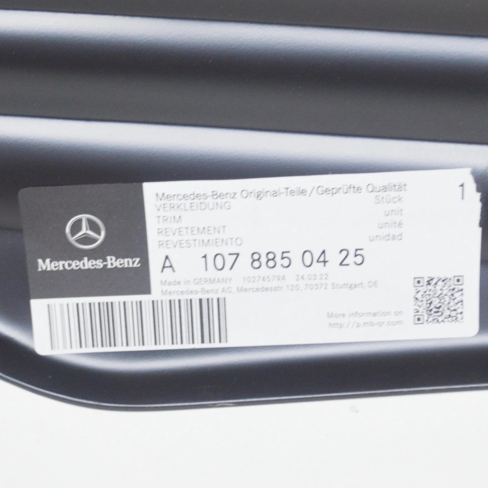 NEW MERCEDES-BENZ SL R107 REAR BUMPER RIGHT PANELLING A1078850425 ORIGINAL