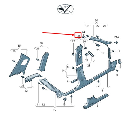NEW AUDI RSQ3 8U LEFT UPPER B-PILLAR TRIM 8U0867243DSP8