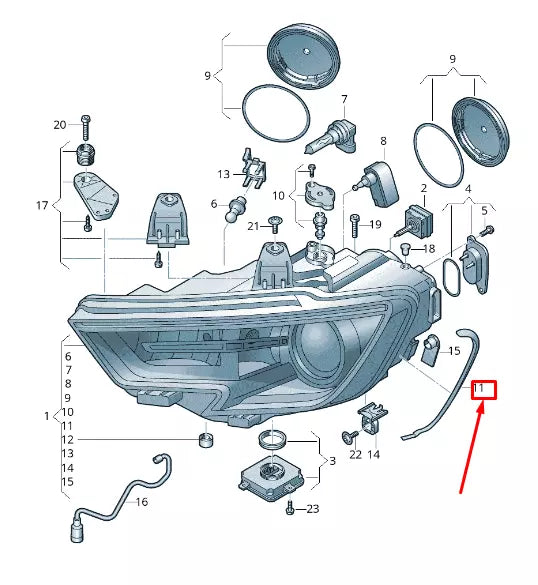 NEW AUDI RS3 LEFT HEADLIGHT SEALING FRAME 8V0941191A