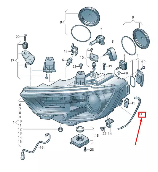 NEW AUDI RS3 LEFT HEADLIGHT SEALING FRAME 8V0941191A