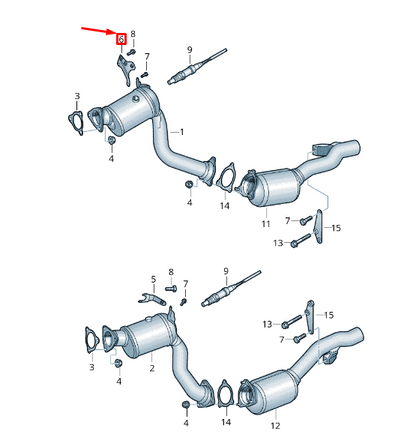 NEW VW TOUAREG MK2 EXHAUST PIPE WITH CATALYST RIGHT SUPPORT 7P0253047B ORIGINAL