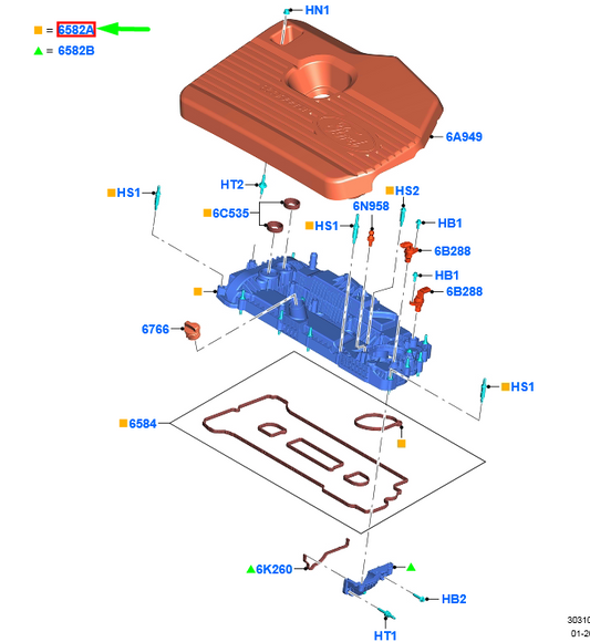 new ford kuga mk3 camshaft cover 2403071 k2ge-6k271-ba original