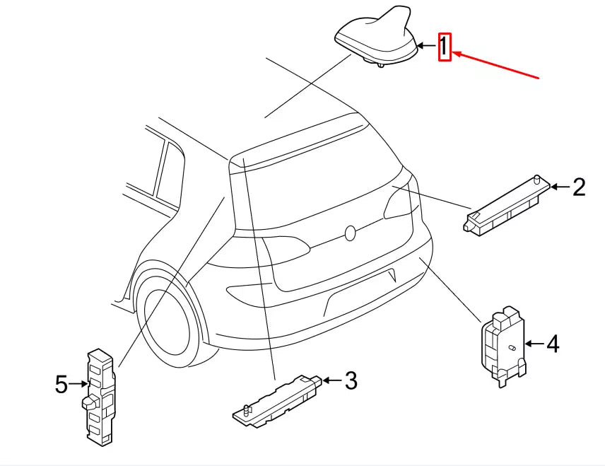 NEW VW GOLF VII 5G MK7 ROOF ANTENNA 5Q0035507E5FQ