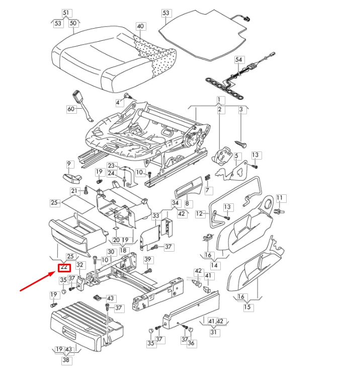 NEW VOLKSWAGEN TOURAN 1T FRONT LEFT SEAT DRAWER 1T088260171N ORIGINAL