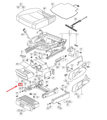 NEW VOLKSWAGEN TOURAN 1T FRONT LEFT SEAT DRAWER 1T088260171N ORIGINAL