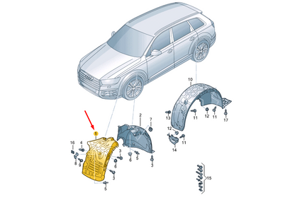 new audi q8 front right wheel housing liner front part 4m8821172k original