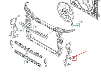 new audi q5 fy radiator support left air guide 80a121283ed original