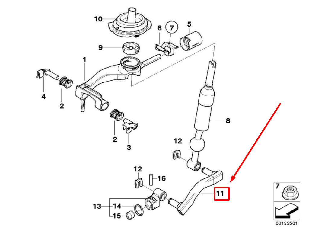 new bmw 3 cabrio e93 selector rod 7524722 25117524722 original