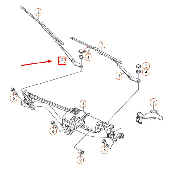 NEW AUDI A4 B8 FRONT WINDSHIELD RIGHT AERO WIPER ARM LHD 8K1955408A1P9