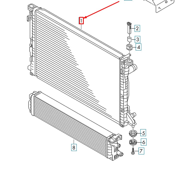 NEW AUDI A4 8W B9 COOLANT RADIATOR 8W0121251K