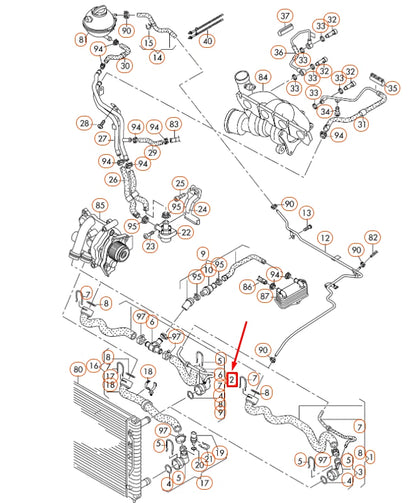 NEW VOLKSWAGEN CC ENGINE RADIATOR UPPER COOLANT HOSE 3C0122101GG ORIGINAL