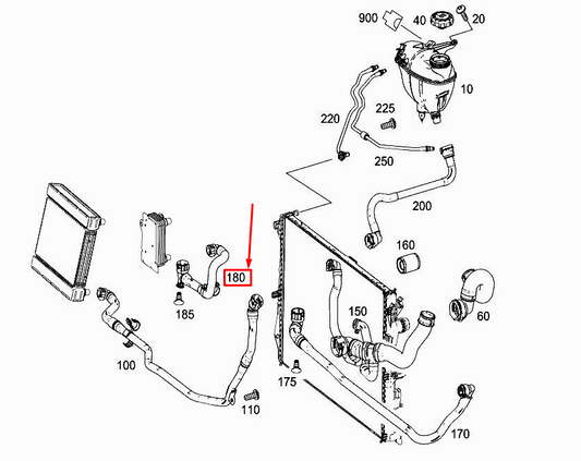 new mercedes-benz s w222 engine coolant hose a2225014691 original