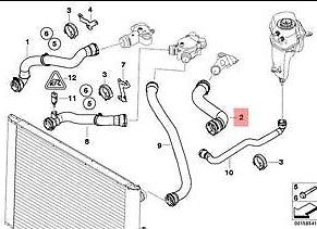 NEW BMW M5 E60 COOLANT SYSTEM SUPPLY HOSE 11537836569 ORIGINAL