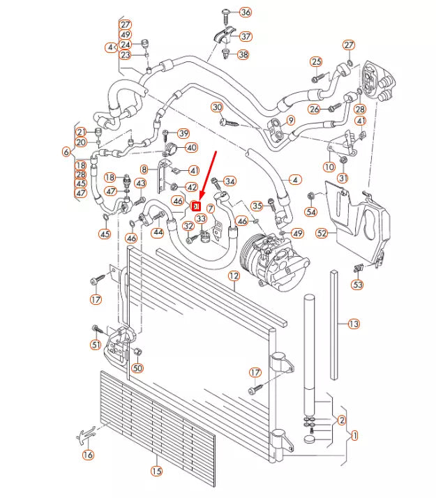 NEW VOLKSWAGEN BEETLE A5 A/C REFRIGERANT LINE 5C0820721C ORIGINAL