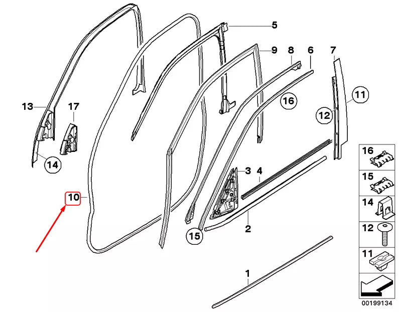 NEW BMW X5 E70 FRONT DOOR WEATHERSTRIP 51767220381 7220381 ORIGINAL