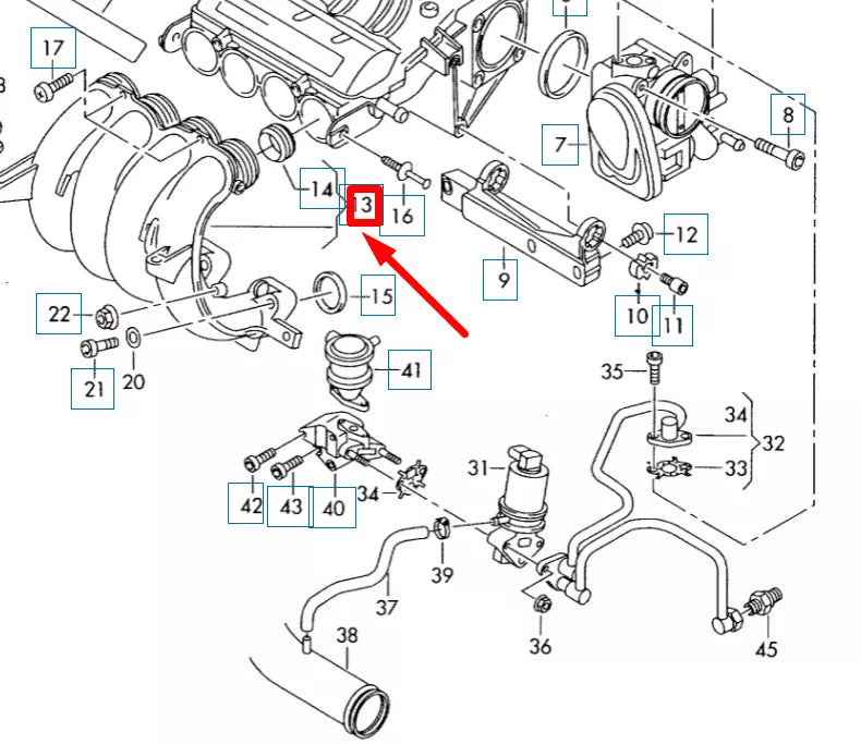 NEW VOLKSWAGEN CADDY 2K INTAKE MANIFOLD LOWER PART 06A133206BD ORIGINAL