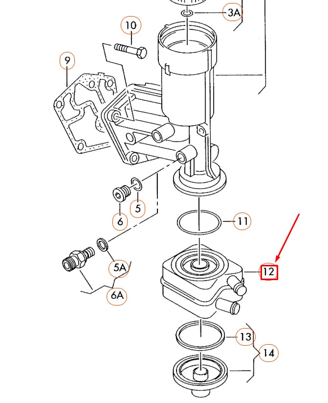 NEW AUDI A3 8P ENGINE OIL COOLER 028117021L ORIGINAL