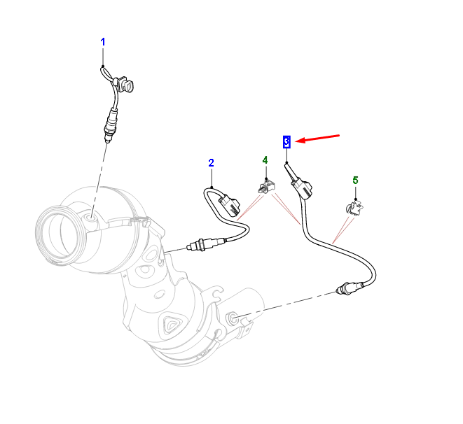 new jaguar f-pace x761 lower heated oxygen sensor t2h48053 original