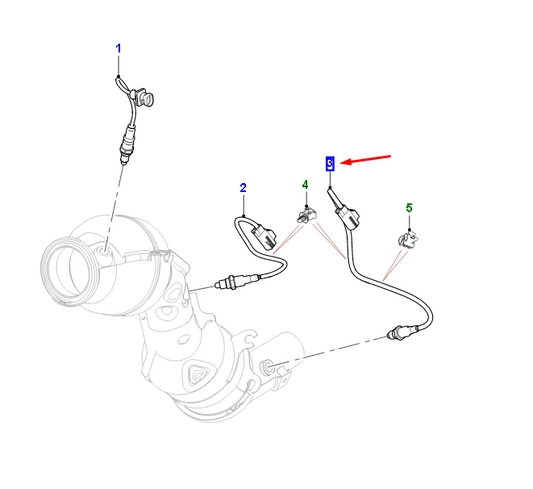 new jaguar f-pace x761 lower heated oxygen sensor t2h48053 original