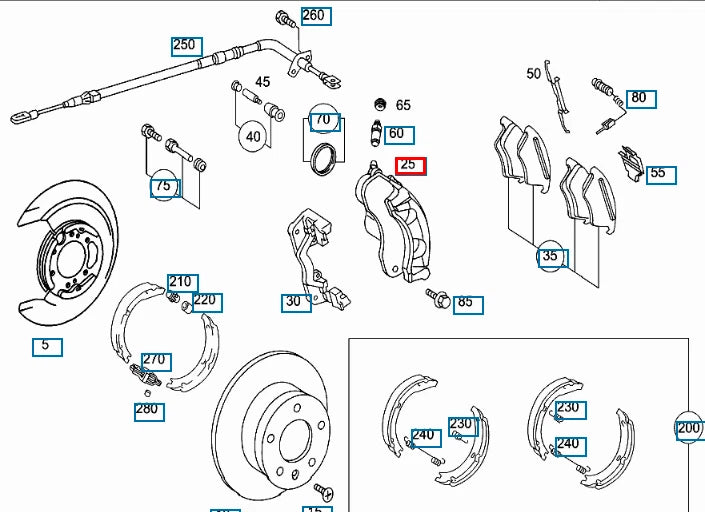 NEW MERCEDES-BENZ G W463 REAR LEFT BRAKE CALIPER A0004200979 ORIGINAL