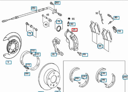 NEW MERCEDES-BENZ G W463 REAR LEFT BRAKE CALIPER A0004200979 ORIGINAL