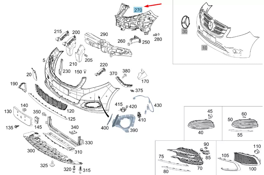 NEW MB VITO W447 FRONT LEFT BUMPER REINFORCEMENT A44788000169051 ORIGINAL