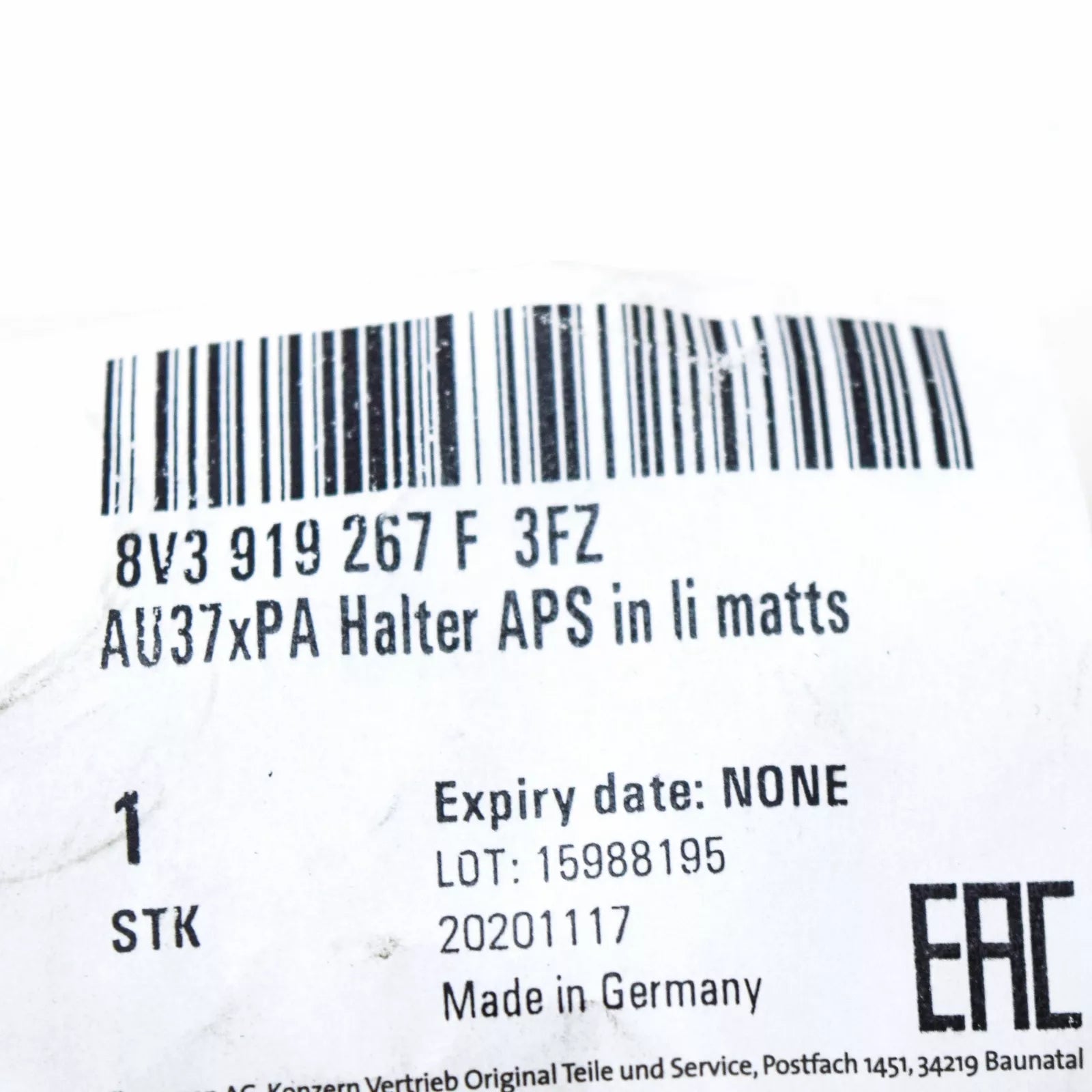 NEW AUDI A3 CABRIO 8V FRONT LEFT INNER PDC SENSOR HOLDER